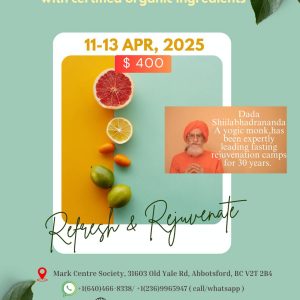 Weekend Fasting Retreat at Abbotsford, British Columbia, April 11-13, 2025